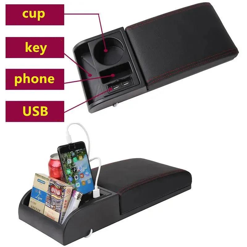 Cuscinetto Scatola Bracciolo Auto per Hyundai IX35 Solaris Accent I30 Tucson Elantra Santa Fe Getz I20 Sonata I40 Knoa I10 Portabicchieri USB Accessori