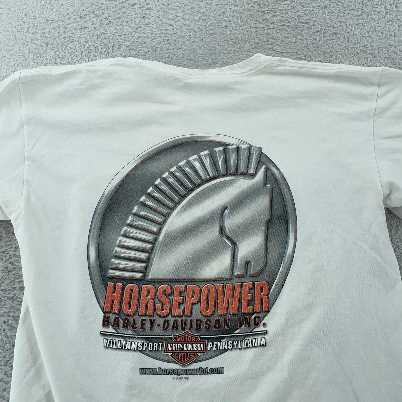 Vintage Harley-Davidson Horsepower Pocket T-Shirt Large Motorcycle Biker 2XL