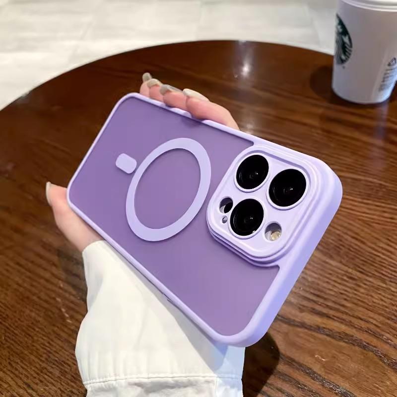 Applicable To Apple 17promax Comes with Lens Skin Feel IPhone 15 Magnetic Transparent Matte 13 Mobile Phone Case 12