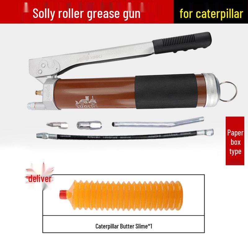 Caterpillar Dual-Use Manual High-Pressure Grease Gun with Four-Gear Locking Pliers and Flat Head