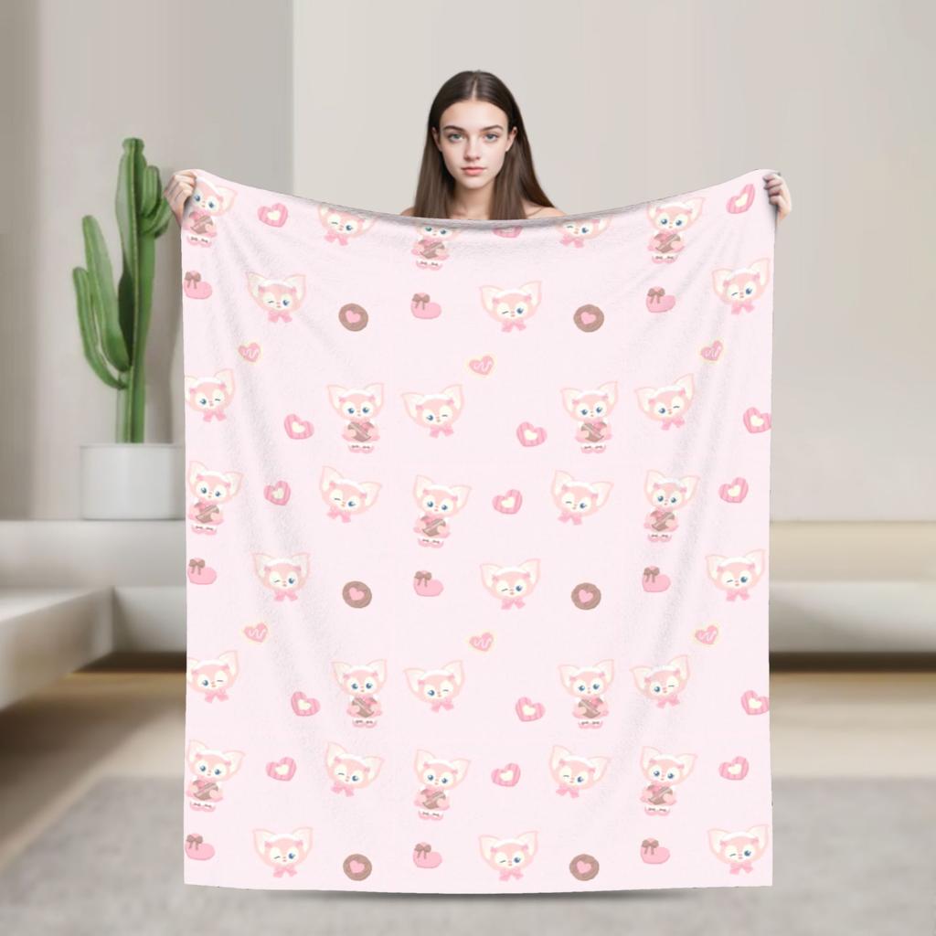 Duffy Bear & Friends ShellieMay Blanket Cartoon StellaLou Gelatoni Flannel Funny Warm Throw Blanket for Home Winter