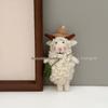 Nepal Handmade Wool Felt Farmer's Hat Sheep Doll Keychain & Bag/Car Charm