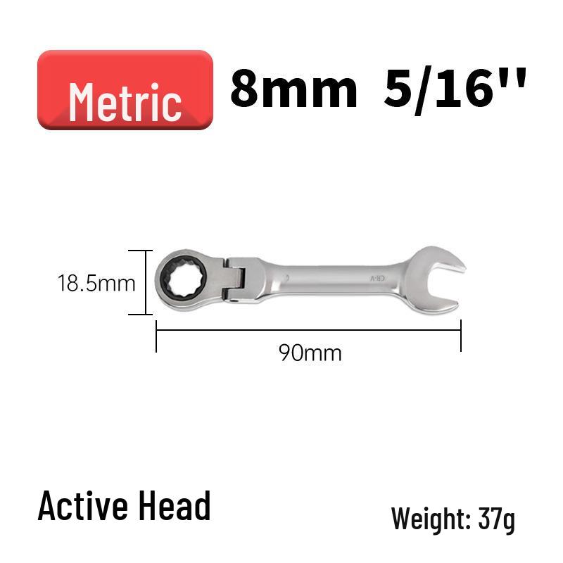 Metric Mini Dual-Use Short Handle Ratchet Wrench for Woodworking