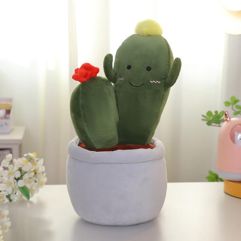 Simulated Potted Plush Toys Tulip Cactus Sunflower Plant Ornament Flower Decoration Children's Toys