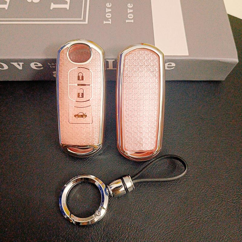 Pink Diamond Pattern Tpu 3 Button For Mazda 2 3 5 6 Gj Atenza Axela Demio Cx-3 Cx3 Cx-5 Cx5 Cx7 Cx-9 Cx8 Car Key Case Cover Fob