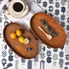 Ovale Serviertabletts, Geschirr, Dessert, Tee, Untertasse, Untersetzer, Kaffee-Untersetzer, Holzteller, Aufbewahrung, Lebensmittel-Display, Home Hotel Decor