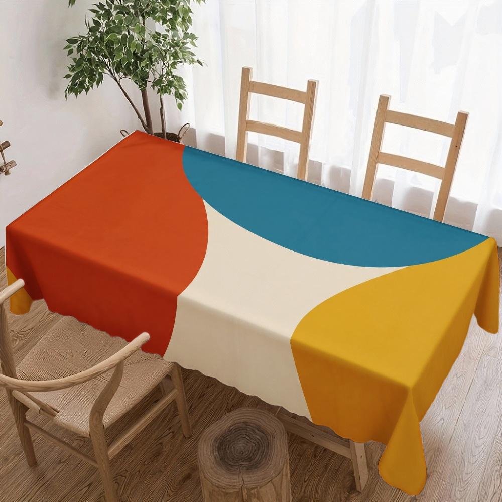 Abstract Geometrisch Rechthoekig Tafelkleed voor Tafeldecoratie Keuken Eetkamer Waterdicht Herbruikbaar Tafelkleed voor Tafel Binnen Buiten 140x140cm