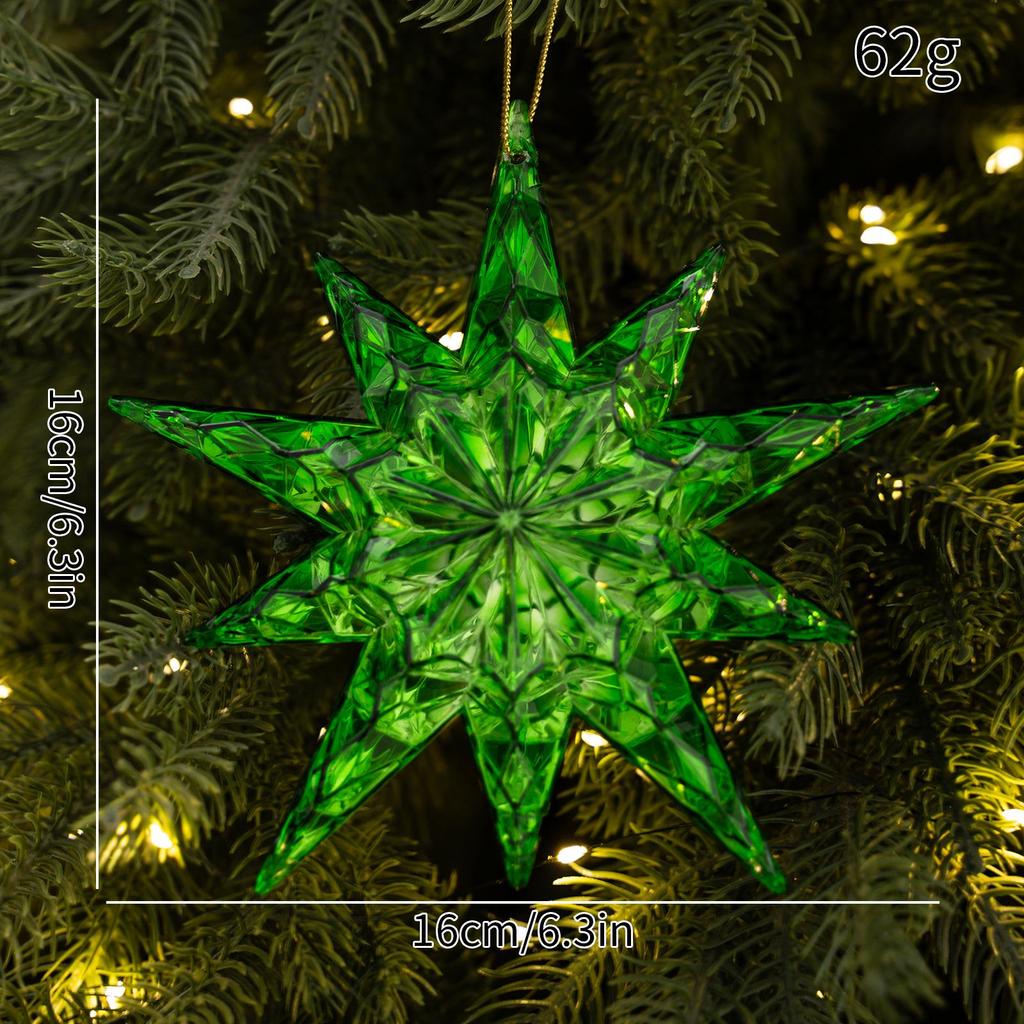 Christmas Acrylic Ornaments: Bow, Snowflake, Teardrop, Star, Rhombus, and Tree Window Decorations
