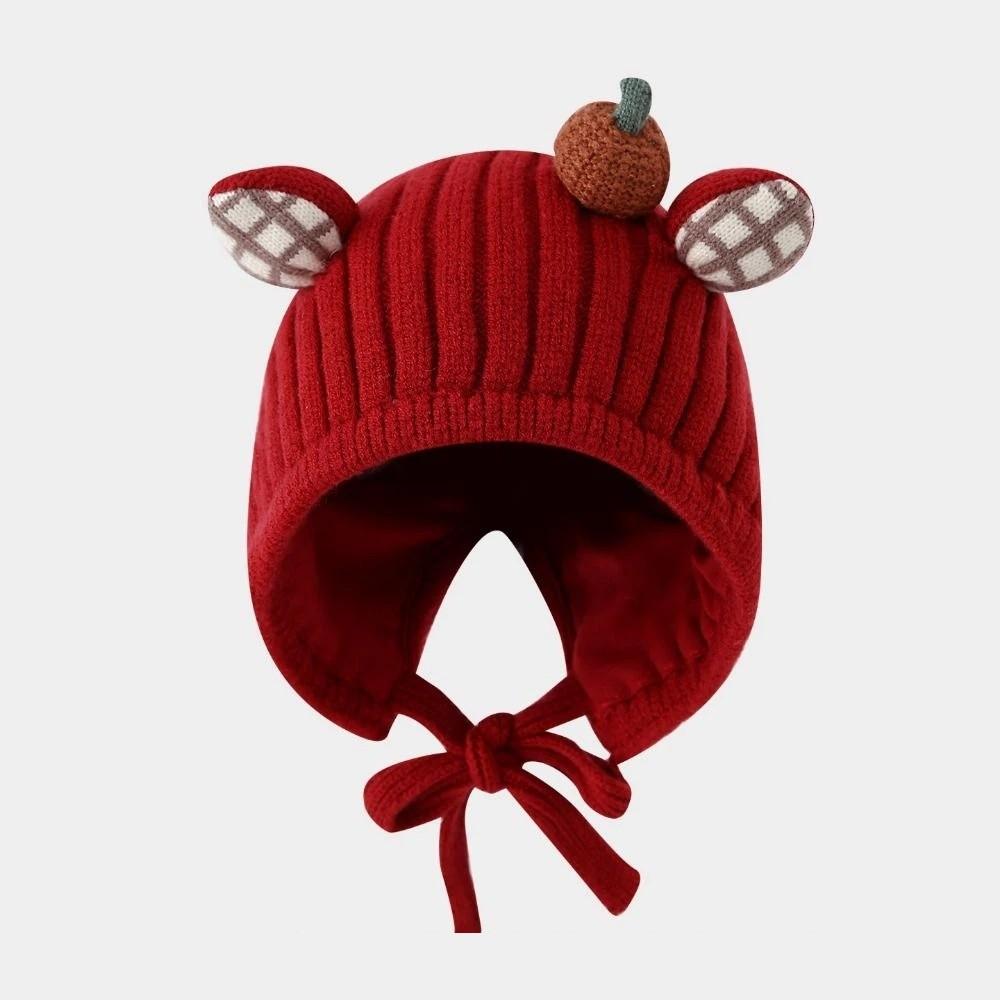 Cute Toddler's Plush Knitted Hat Cold-Resistant Kids Ear Protection Hat  Photography Props