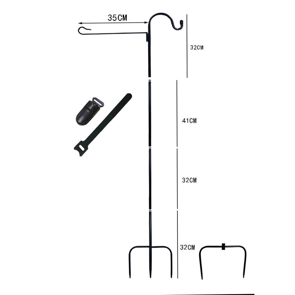 Rust-Proof Outdoor Shepherd Hook: Detachable Iron Craft for Yard and Garden