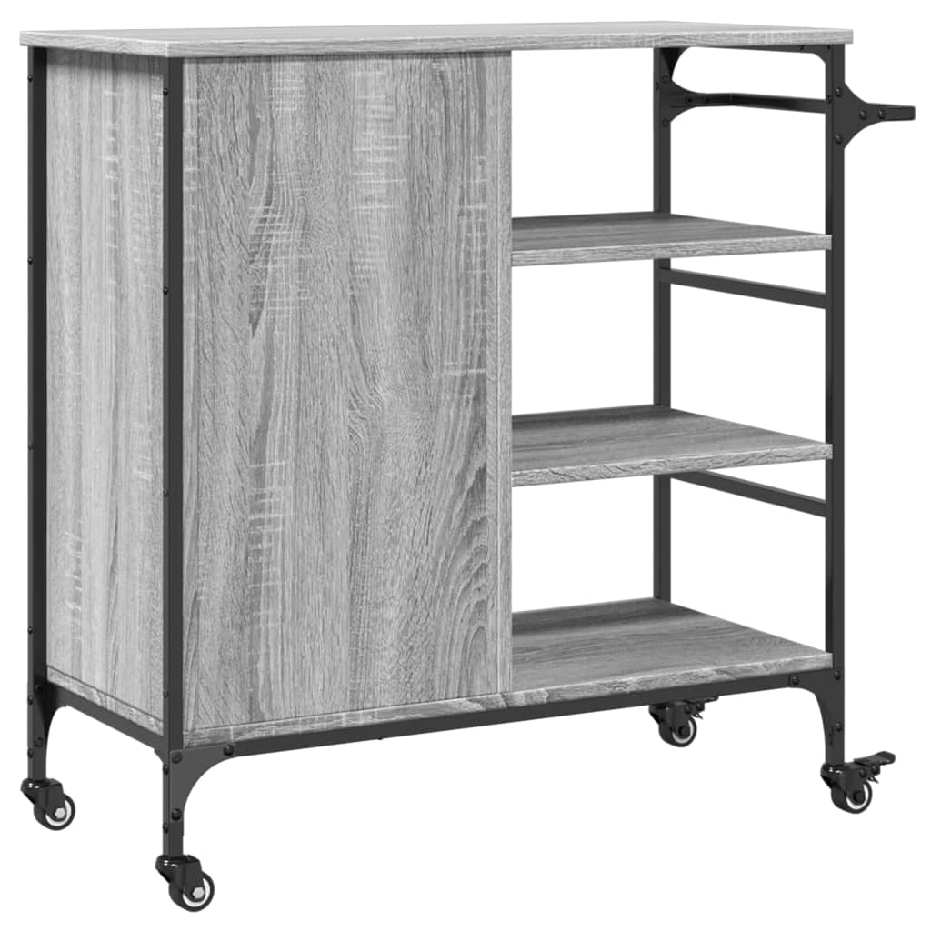 Kitchen Trolley Grey Sonoma 87.5 x 38.5 x 84.5 cm Particleboard