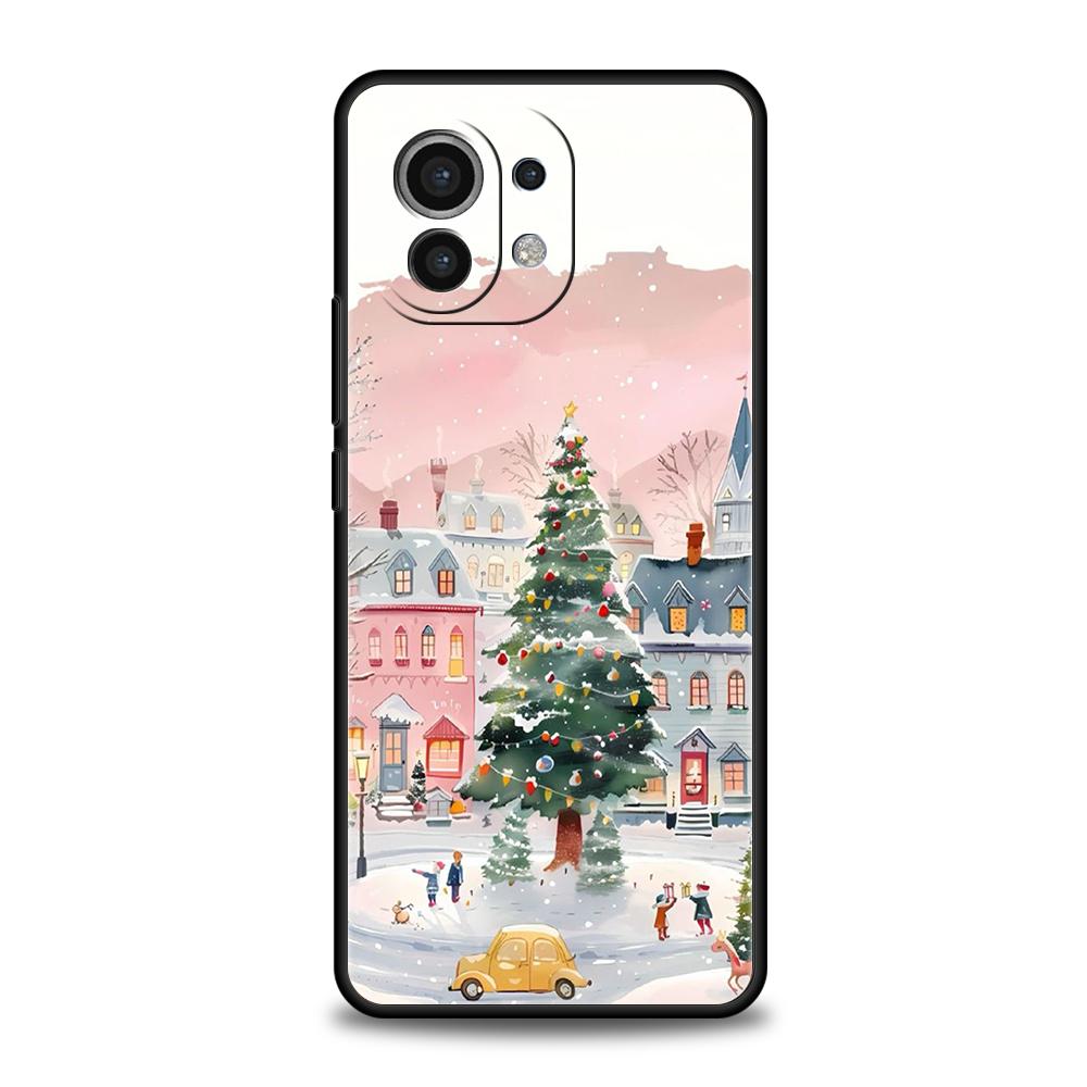 Phone Case for Xiaomi Poco F7 F6 F5 F4 F3 X7 X6 X5 X4 X3 NFC M4 C51 C55 GT Pro 5G Soft TPU Merry Christmas Beautiful Winter Snow