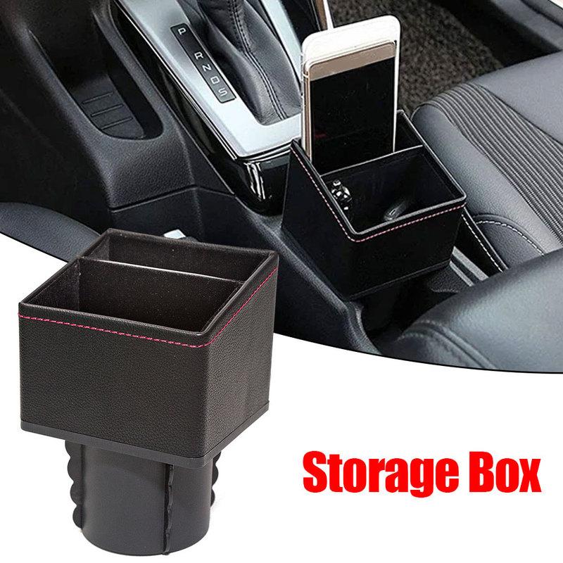 1pc Car Armrest Console Cup Holder ert Organizer Seat Center Control Hidden Square Storage Box Container Auto Accessories
