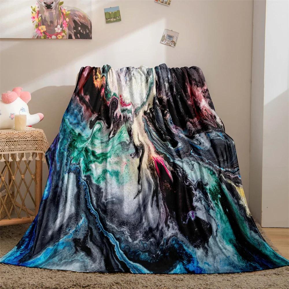 Marmor Decke Abstrakt Geometrisch Fleece Flanell Überwurfdecke Weich Warm Leicht Decke für Couch Sofa Geschenk für Mädchen Jungen