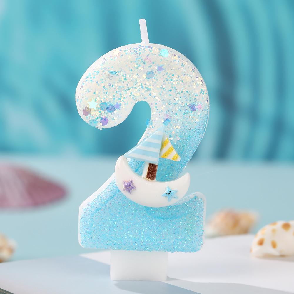 Smooth Sailing Ocean Series Digital Candles Handmade DIY with Small Boat Decoration Party Celebrating Creative Candles