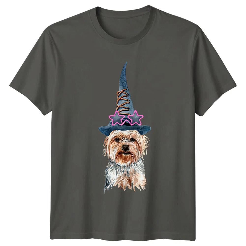 Halloween Dog Witch Hat Unisexs TShirt Cute Yorkie Boo