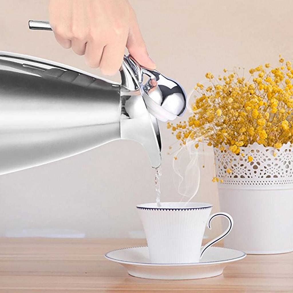 Stainless Steel Coffee Tea Pot Double Wall Vacuum Insulated Thermo Jug Hot Water Bottle