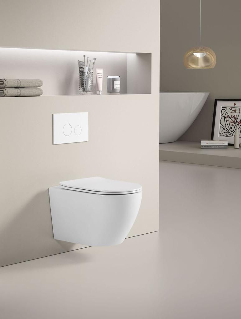 Wall-hung toilet bowl pureline fluxa 53X36 CM tornado with W/O seat white