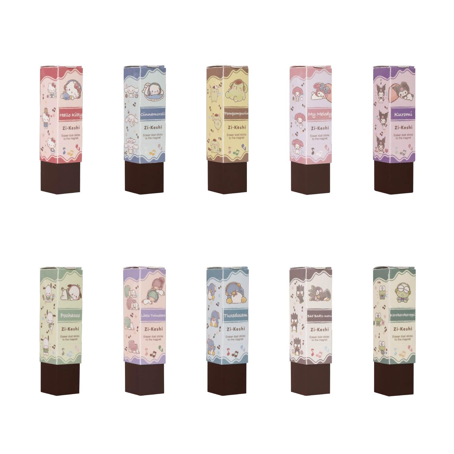 

Kutsuwa Magnetic Eraser, Sanrio Characters, 10-Pack, SA004-10P