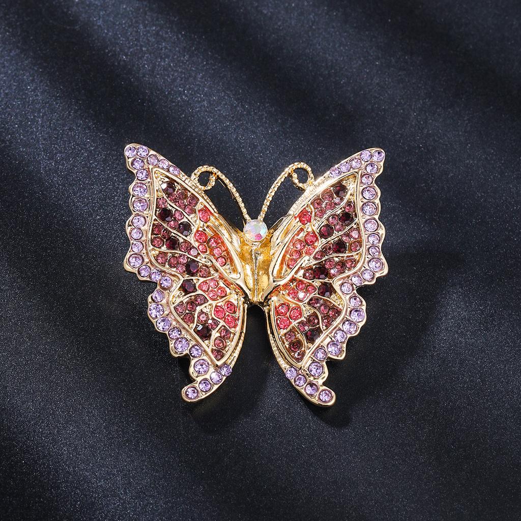 Weiman Purple Red Rhinestone Butterfly Brooches Luxury Women Alloy Fashion Brooch Pin Design Jewelry Customize Designer Brooches