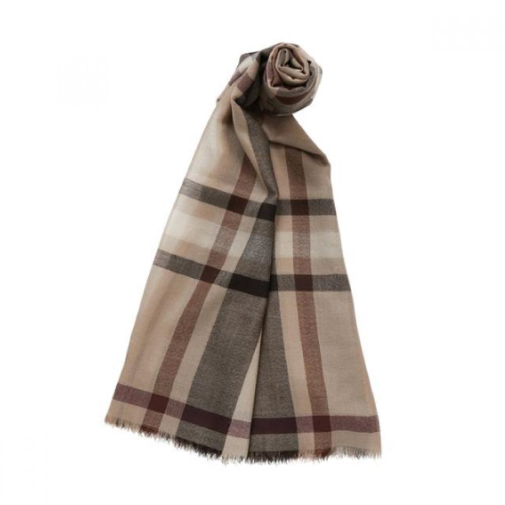 Daks Wool Muffler Brown Tartan Check Dcsc9f111w2