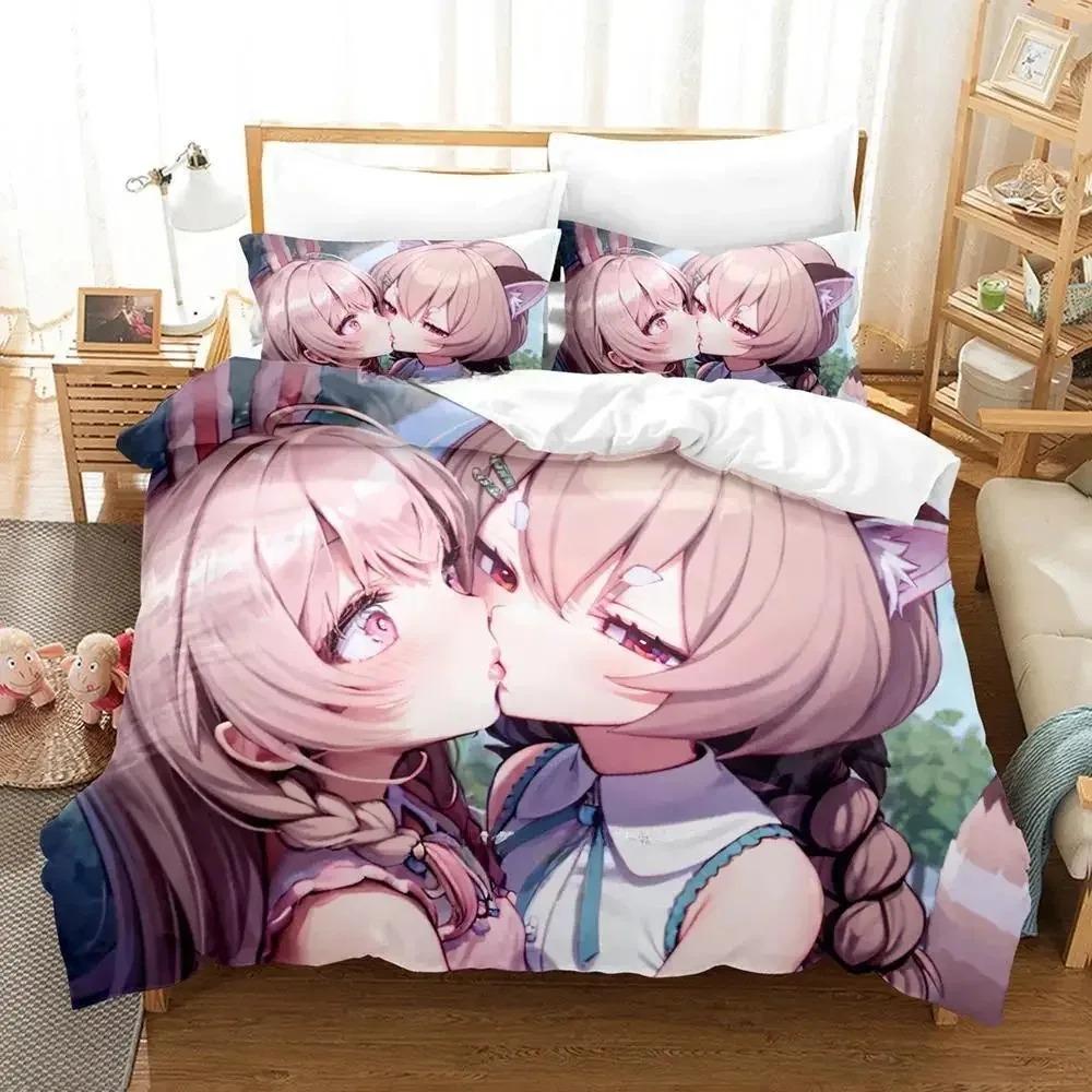 Kawaii Pipkin Pippa Bedding Set Single Twin Full Queen King Size Bed Set Adult Kid Bedroom Duvet cover Sets Anime Bed Sheet Set