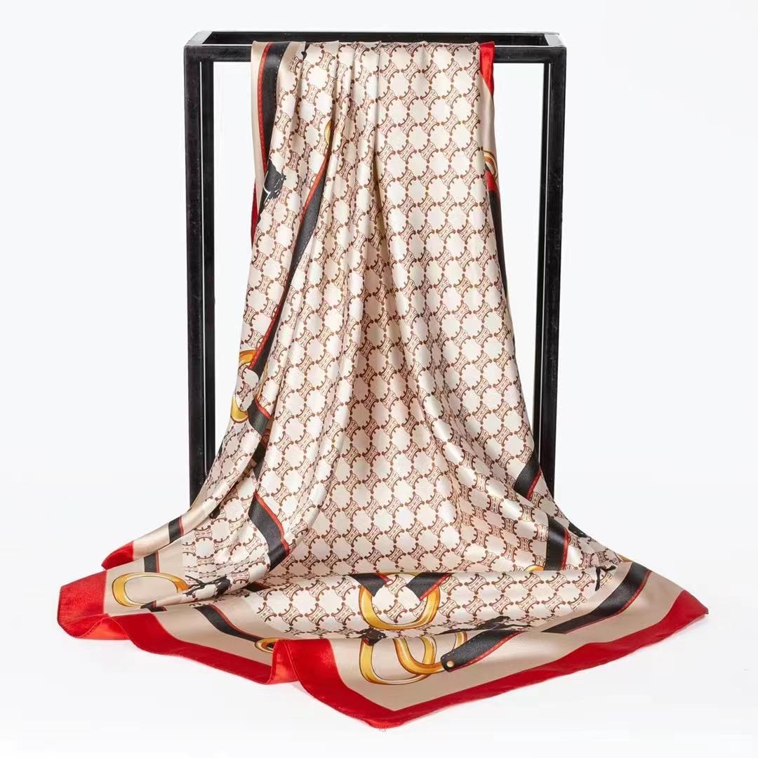 

90 Квадратних шарфів Атласна хустка Імітація шовку Модний шовковий шарф Універсальний тренд Материнська квадратна хустка Шарф satin 90 * 90