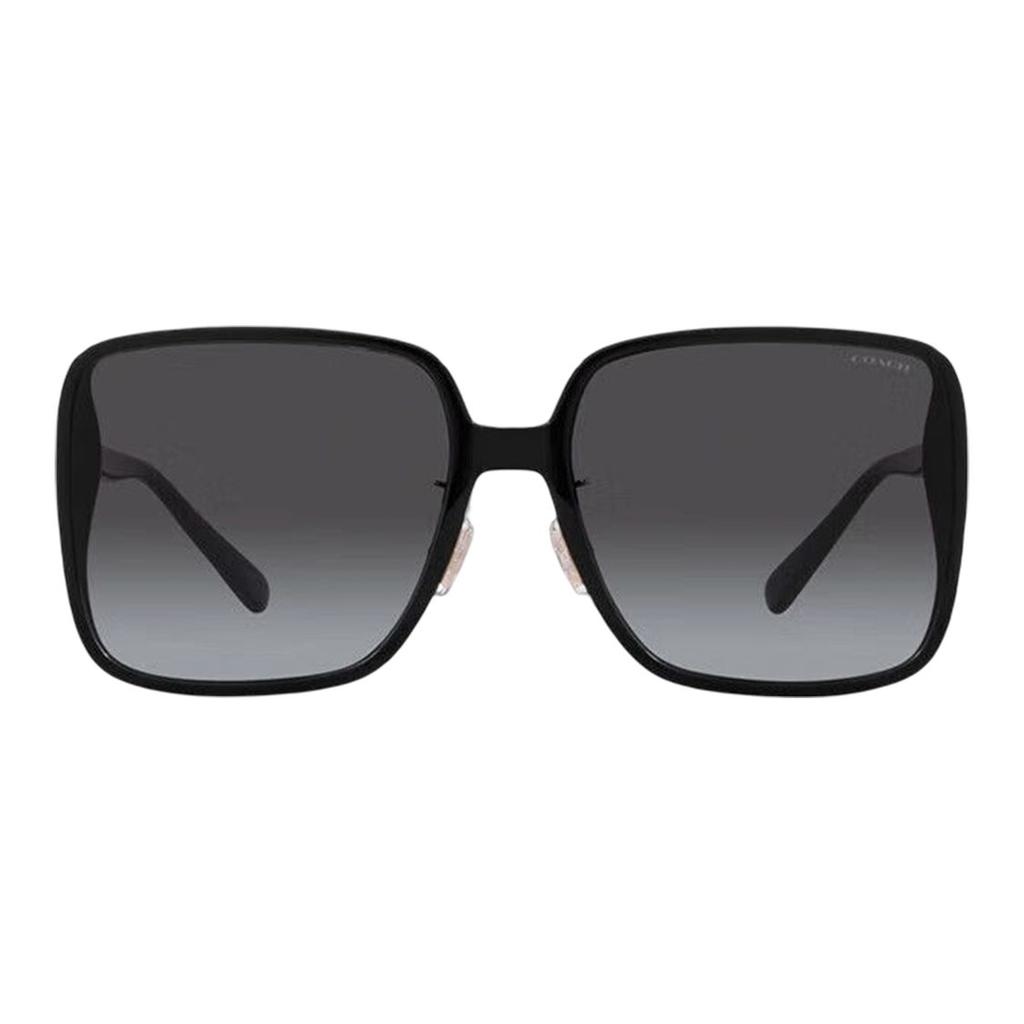Coach Solid Logo Letter Alloy Irregular Shape Sunglasses Women sunglasses Black 0HC8368D50028G61