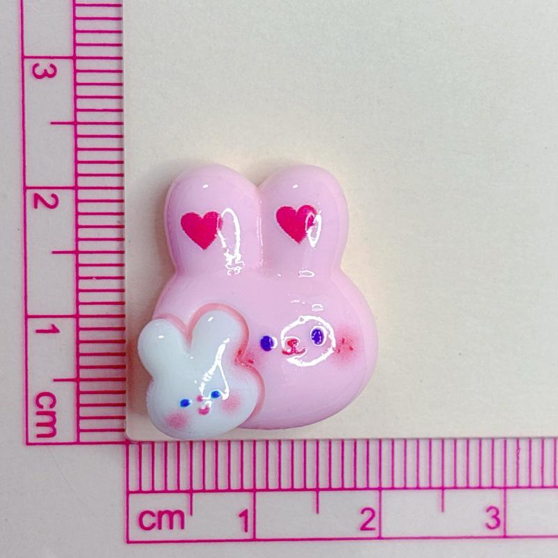 Strawberry Rabbit Resin Accessories: Cute DIY Phone Case Decorations with Stars, Moon, and Cream Glue