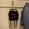 Small Xiangfeng Backpack used for Women Korean Model Ins Oil Wax Leather Compact Bag Single Shoulder Women's Bag Diamond Chain Backpack Bag