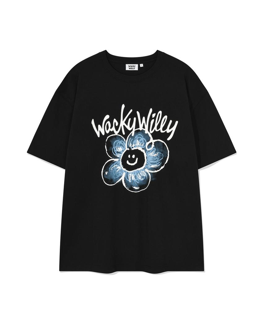 WACKY WILLY Big Lily Short Sleeve T-Shirt Black