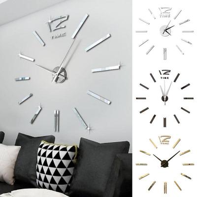 Antique Mini DIY Mirror Surface Clock Sticker Mute Wall Clock 3D Wall Watch Living Room Home Office ARI