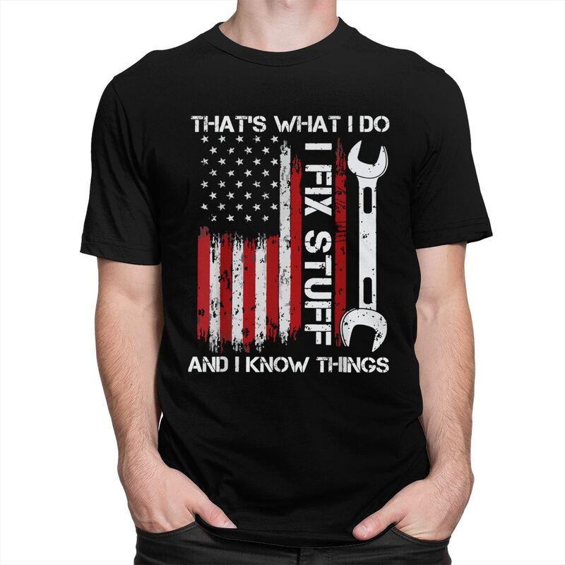 Custom Fashion I Fix Stuff T Shirts Men Mechanic Engineer Gift Tshirts Casual Tee Tops Slim Fit Tshirt Gift