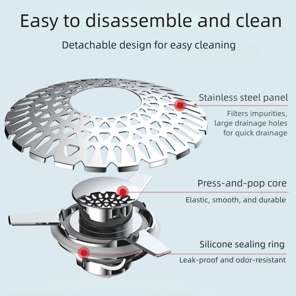 Press Type Stoppers Detachable Drain Stoppers Quick Water Flow Drain Stoppers  Bathtubs