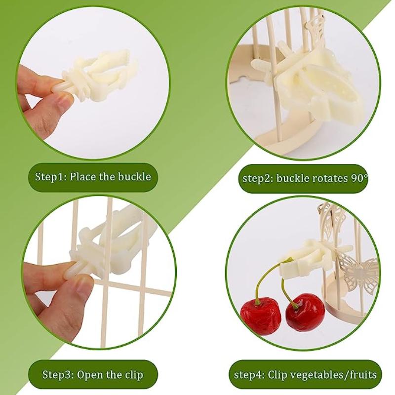 6ks Držák na krmivo v ptačí kleci, držák na papoušek na ovoce a zeleninu držák na klec, držák na krmivo pro zlatého medvěda