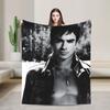 Damon Salvatore Blanket Picnic Flannel Throw Blanket For Bedroom Warm Soft Design Quality Bedspread Gift