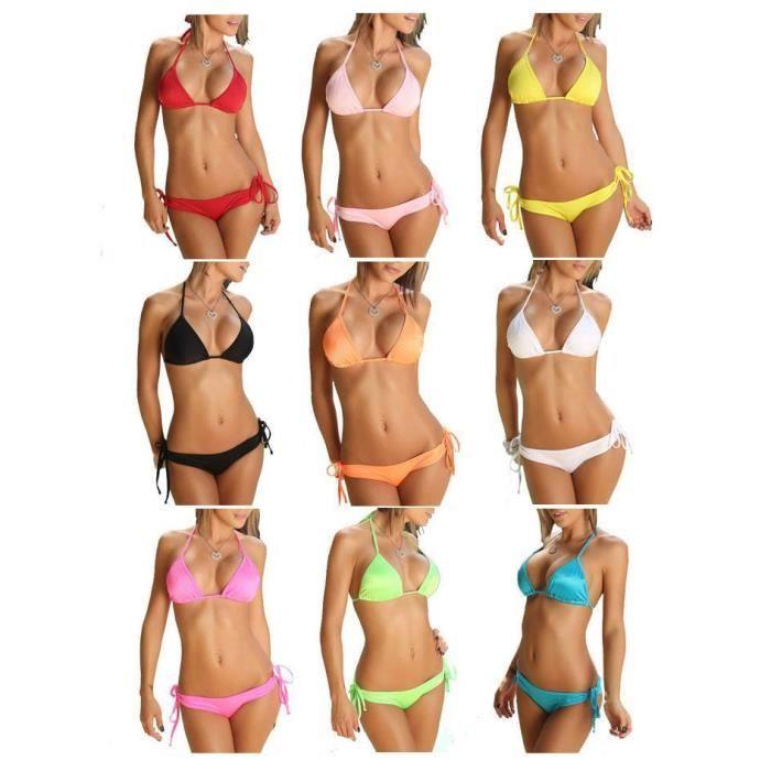 Maillot de bain - Wishnice - Bikini push up 2 pièces - Jaune - Sexy - Taille unique