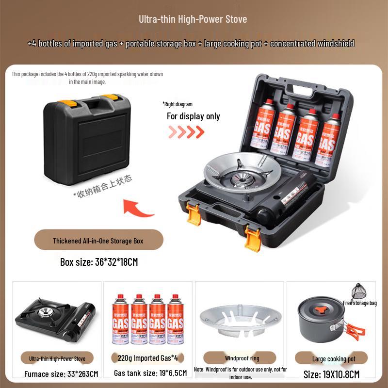 Outdoor Portable Windproof Cassette Stove Kit