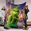 Grinch-Thema Bedruckte Decke Perfekt für Sofa Bett Reisen Außenbereich Maschinenwaschbar Gemütlich Langlebig