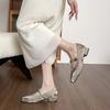 Single Shoes Women's Square Head Beautiful Low Heel Ballet Shoes Retro Word Belt Mary Jane Shoes