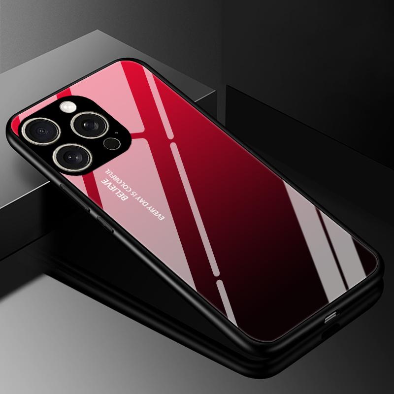 For iPhone 16 Pro Max Case Cover Tempered Glass Cases for Iphone 15 14 13 12 11 Pro Max X XS XR 7 8 Plus SE Hard Back Bumper