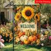 Autumn Thanksgiving Welcome Pumpkin Sunflower Garden Flag_3-28X40 Inch Outdoor Garden Flag Double-Sided Home Decoration Courtyard Decoration Outdoor D