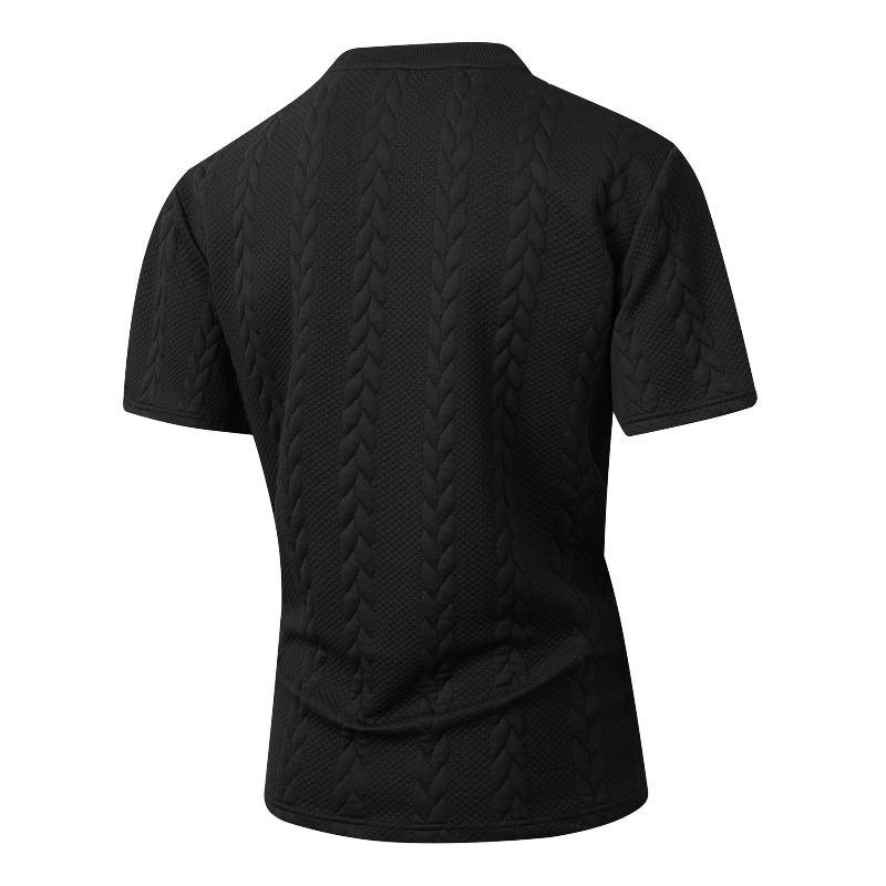 Men's Jacquard Textured Pocket Short Sleeve T-Shirt.