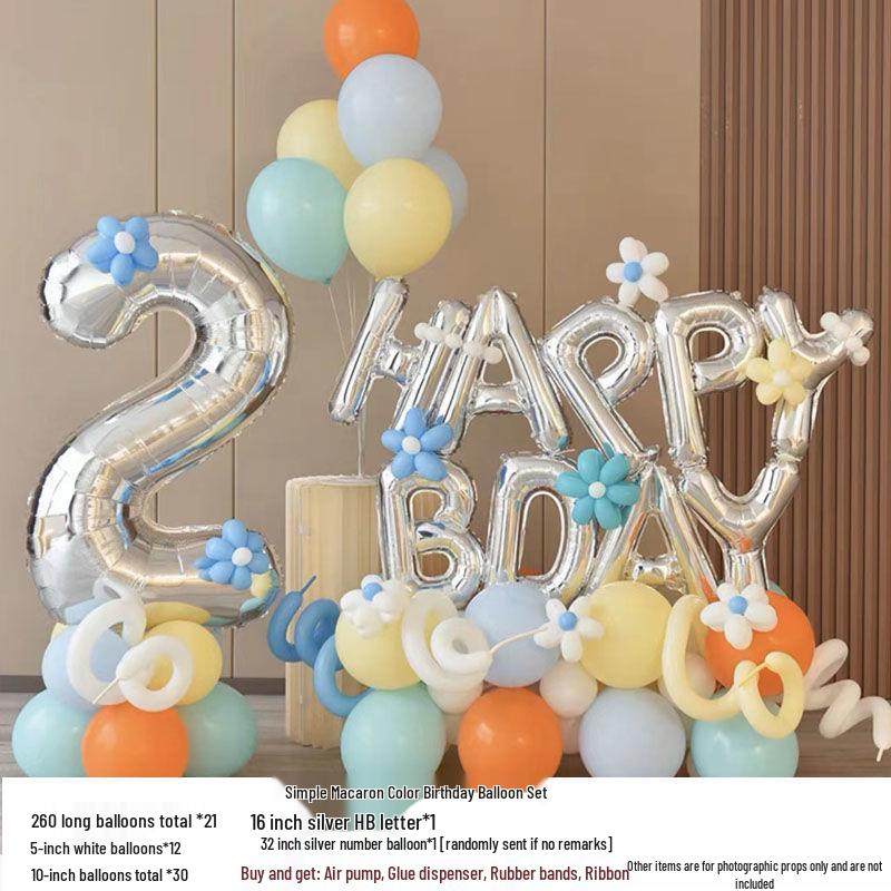 Narozeninová balónová stěna pro princeznu v korejském stylu pro chlapeckou a dívčí párty