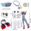 Sailor Girl Costume Set Including Hat Scarf Stocking Glasses Necklace Gloves For Women Halloween Cosplay Role Play Event