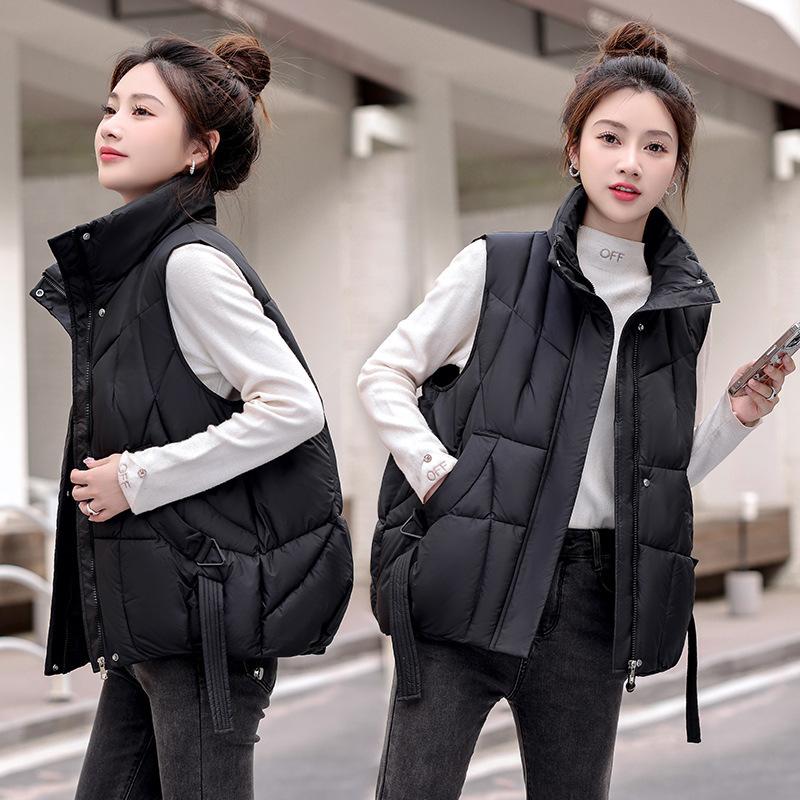 Cotton vest short women's autumn and winter new loose and thin temperament stand-up collar versatile cotton vest