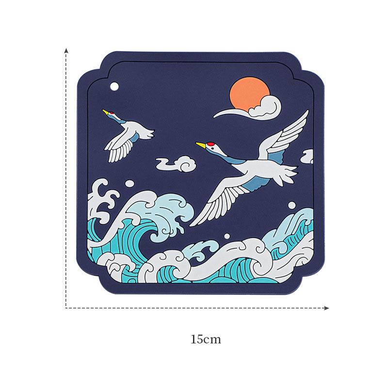 

1 шт. Квадратная силиконовая подставка в виде олененка, противоскользящая, огнеупорная, многоразовая, для чашки, для кофейного напитка, кухонные предметы, аксессуары, посуда для напитков