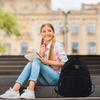 Solid Color Backpack Girl Casual Daypacks Canvas Backpack Student School Backpack Travel Backpack Aesthetic Backpack
