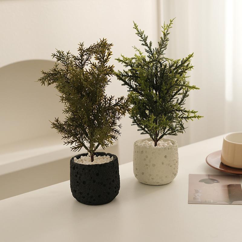 Nordic Bionic Bonsai: Indoor Green Plant Faux Ornament for Office or Living Room Decor