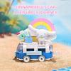 Sanrio Flower Car Series Building Blocks Kuromi Hello Kitty Melody Anime Doll Figure Model Bricks DIY Toys Gifts For Children